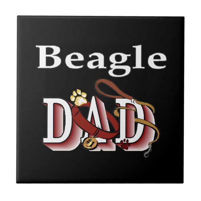 Beagle Vater Geschenke Fliese (Vorderseite)