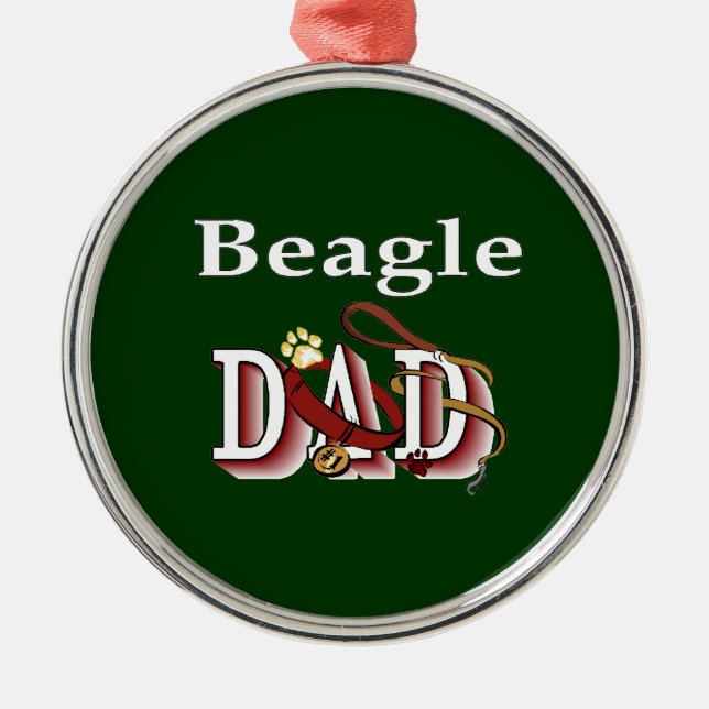 Beagle Vater Geschenke Silbernes Ornament (Vorne)