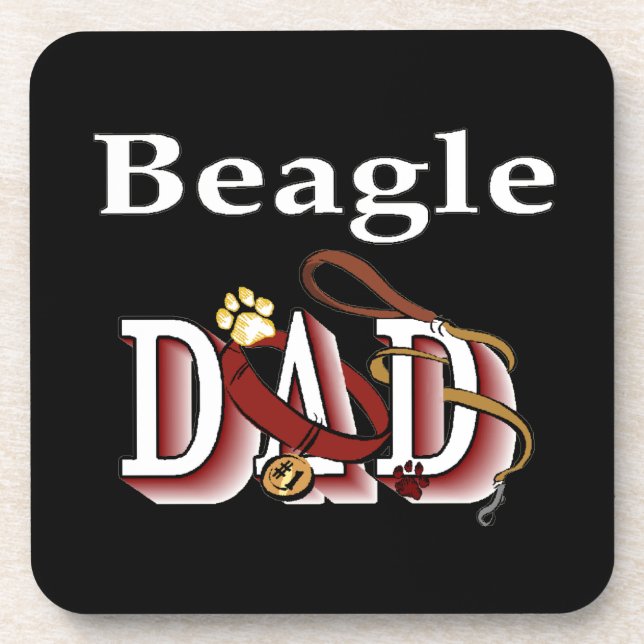 Beagle Vater Geschenke Untersetzer (Vorderseite)