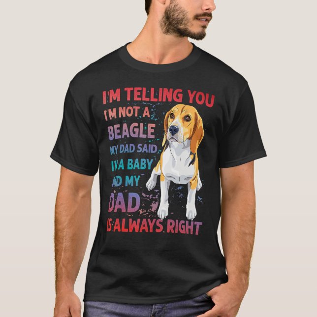 Beagle-Vater Hund lustiger Spruch T-Shirt (Vorderseite)