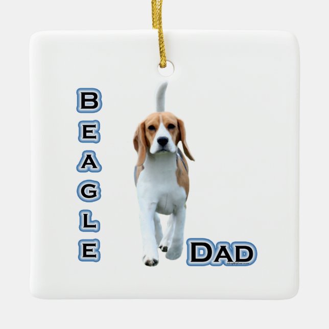 Beagle Vater Keramikornament (Vorderseite)