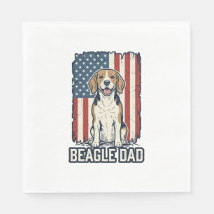 Beagle-Vater-patriotisches-vintage-Design_ Serviette
