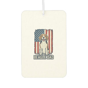 Beagle-Vater-patriotisches-vintage-Engraving-Hunde Autolufterfrischer