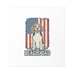 Beagle-Vater-patriotisches-vintage-Engraving-Hunde Notizblock