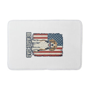 Beagle-Vater patriotisches Vintage-Gravur-Hund-Des Badematte