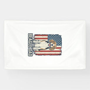 Beagle-Vater Patriotisches Vintage-Gravur-Hund-Des Banner