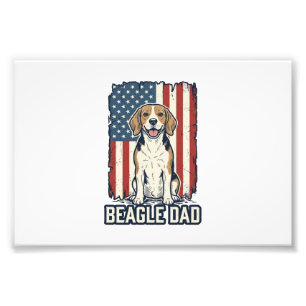 Beagle-Vater patriotisches Vintage-Gravur-Hund-Des Fotodruck
