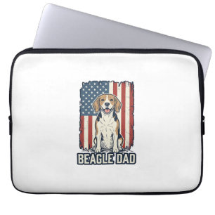 Beagle-Vater Patriotisches Vintage-Gravur-Hund-Des Laptopschutzhülle