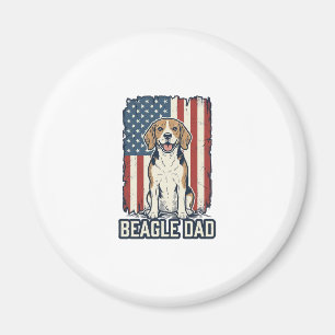Beagle-Vater patriotisches Vintage-Gravur-Hund-Des Magnet