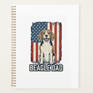 Beagle-Vater patriotisches Vintage-Gravur-Hund-Des Planer