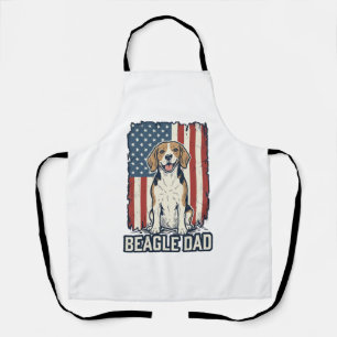 Beagle-Vater patriotisches Vintage-Gravur-Hund-Des Schürze