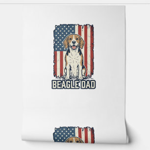 Beagle-Vater patriotisches Vintage-Gravur-Hund-Des Tapete
