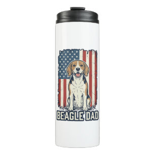 Beagle-Vater Patriotisches Vintage-Gravur-Hund-Des Thermosbecher