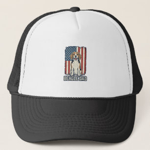 Beagle-Vater Patriotisches Vintage-Gravur-Hund-Des Truckerkappe