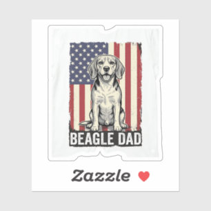 Beagle-Vater-patriotisches-vintage-Hunde-Shirt-Des Aufkleber