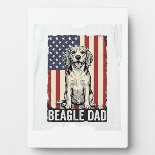 Beagle-Vater-patriotisches-vintage-Hunde-Shirt-Des Fotoplatte