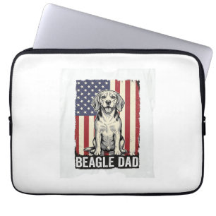 Beagle-Vater-patriotisches-vintage-Hunde-Shirt-Des Laptopschutzhülle