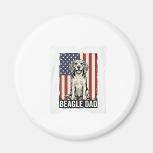 Beagle-Vater-patriotisches-vintage-Hunde-Shirt-Des Magnet
