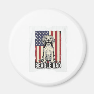 Beagle-Vater-patriotisches-vintage-Hunde-Shirt-Des Magnet