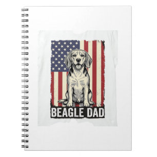 Beagle-Vater-patriotisches-vintage-Hunde-Shirt-Des Notizblock