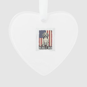 Beagle-Vater-patriotisches-vintage-Hunde-Shirt-Des Ornament