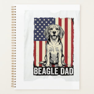 Beagle-Vater-patriotisches-vintage-Hunde-Shirt-Des Planer