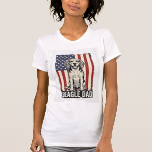 Beagle-Vater-patriotisches-vintage-Hunde-Shirt-Des T-Shirt