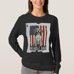 Beagle-Vater-patriotisches-vintage-Hunde-Shirt-Des T-Shirt