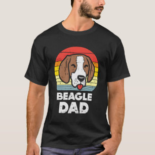 Beagle Vater Sunset Retro Tier Hundestelle Hund Hu T-Shirt