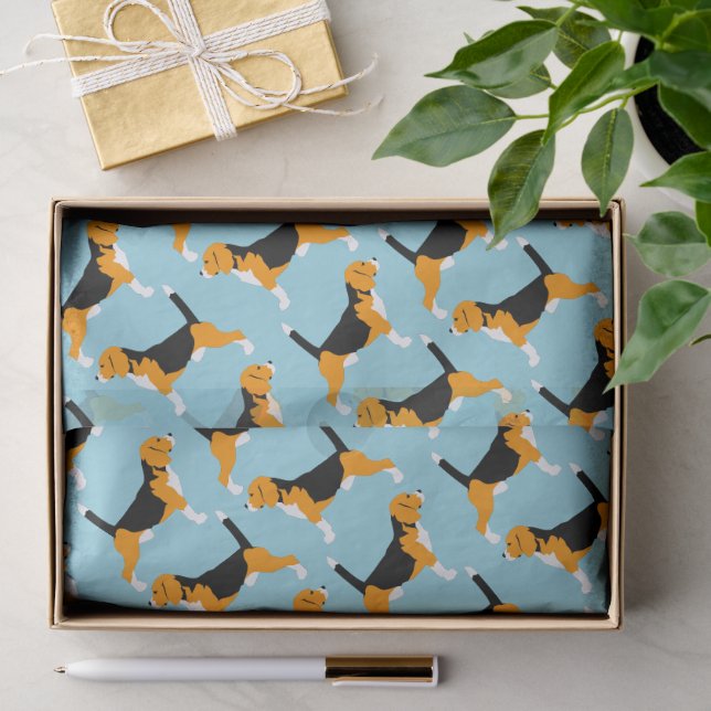 Beagle Viel Glück  Seidenpapier (Geschenk)