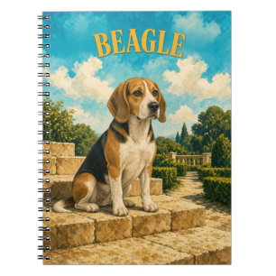 Beagle, Vintage-Wasserfarben-Hundekunst Notizblock