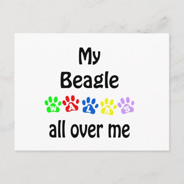 Beagle Walks Design Postkarte (Vorderseite)