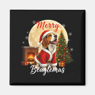 Beagle Weihnachten Beagle Kostüm Beagle Xmas Frohe Magnet
