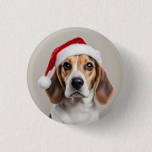 Beagle Weihnachten Button