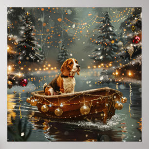 Beagle Weihnachten Feierliche Reise Poster