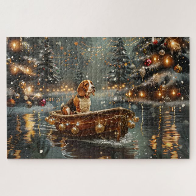 Beagle Weihnachten Feierliche Reise Puzzle (Horizontal)