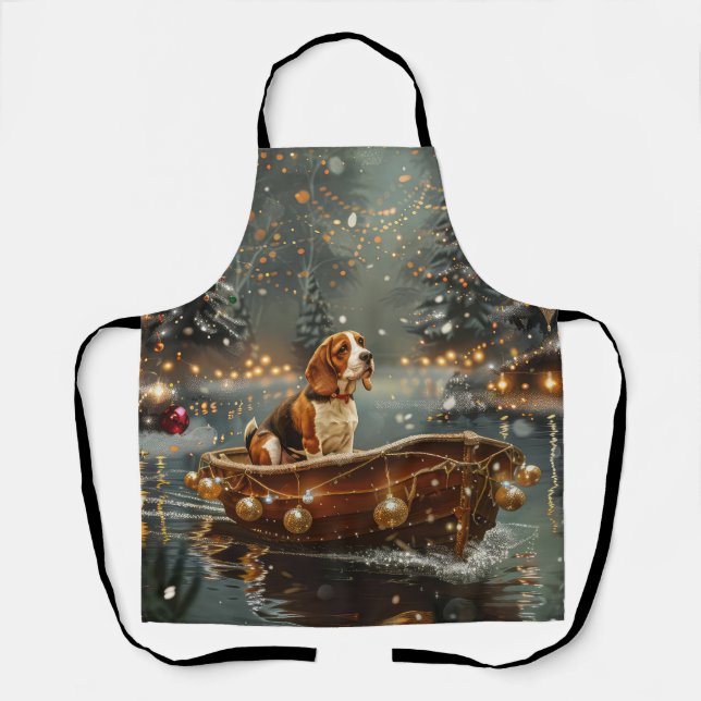 Beagle Weihnachten Feierliche Reise Schürze (Vorderseite)