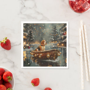 Beagle Weihnachten Feierliche Reise Serviette