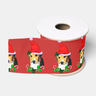 Beagle-Weihnachten fröhlich Ripsband