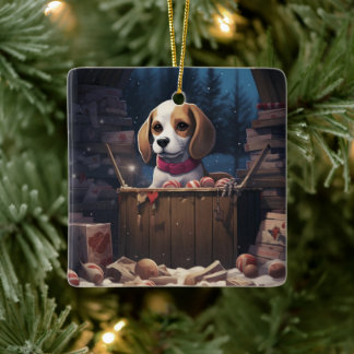 Beagle Weihnachten, Geschenk für Beagle Hund Lover Keramikornament