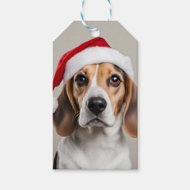 Beagle Weihnachten Geschenkanhänger (Vorderseite)