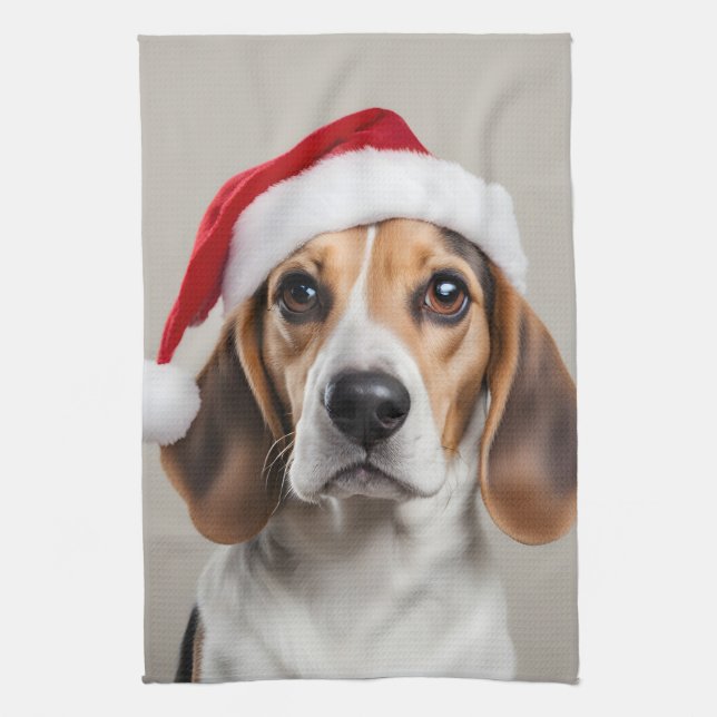 Beagle Weihnachten Geschirrtuch (Vertikal)