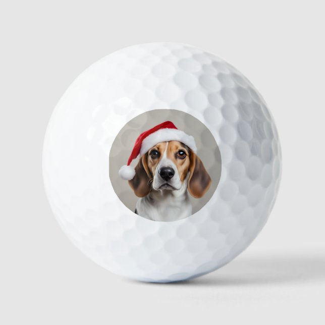 Beagle Weihnachten Golfball (Vorderseite)