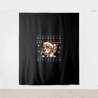 Beagle Weihnachten Hässlicher Hund Xmas Oversized  Wandteppich