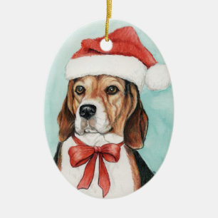 Beagle Weihnachten Hund Kunstschmuck Keramikornament