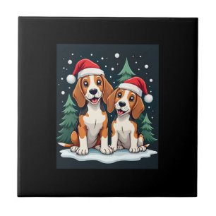 Beagle-Weihnachten-Hundebesitzer Xmas-Feiertag-Pyj Fliese