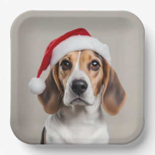 Beagle Weihnachten Pappteller