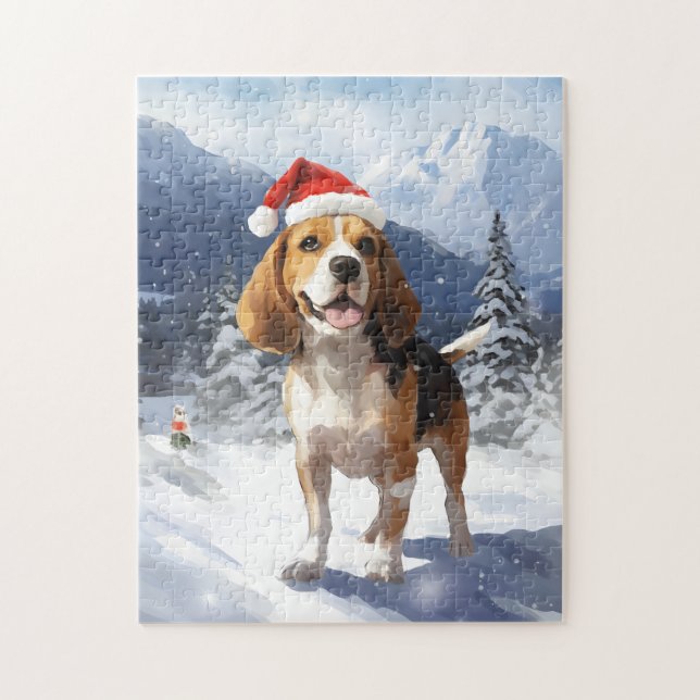 Beagle Weihnachten Puzzle (Vertikal)