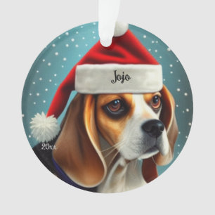 Beagle, Weihnachten, Santa-Hund-Ornament Ornament