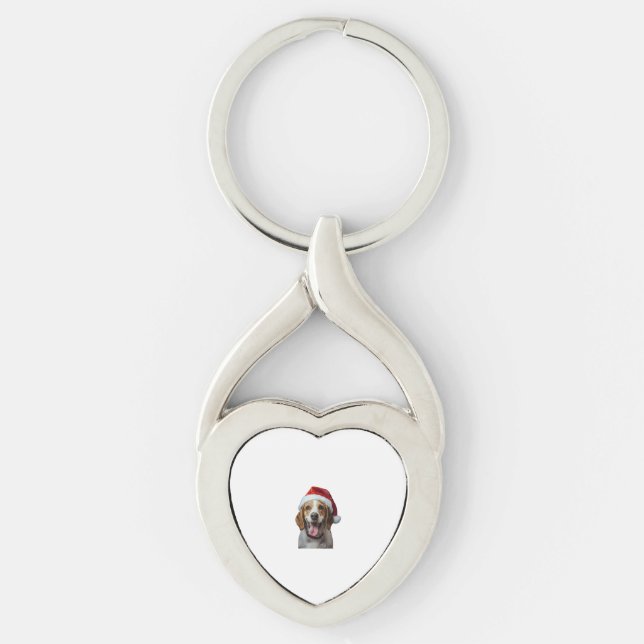 Beagle Weihnachten Schlüsselanhänger (Vorderseite)